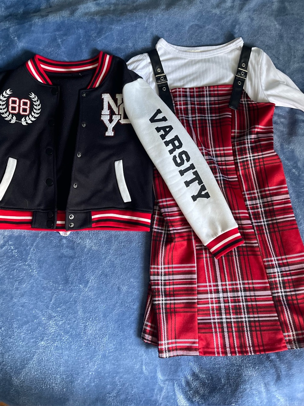 Star Ride Black Jacket with Red & White Striped Collar 3 piece